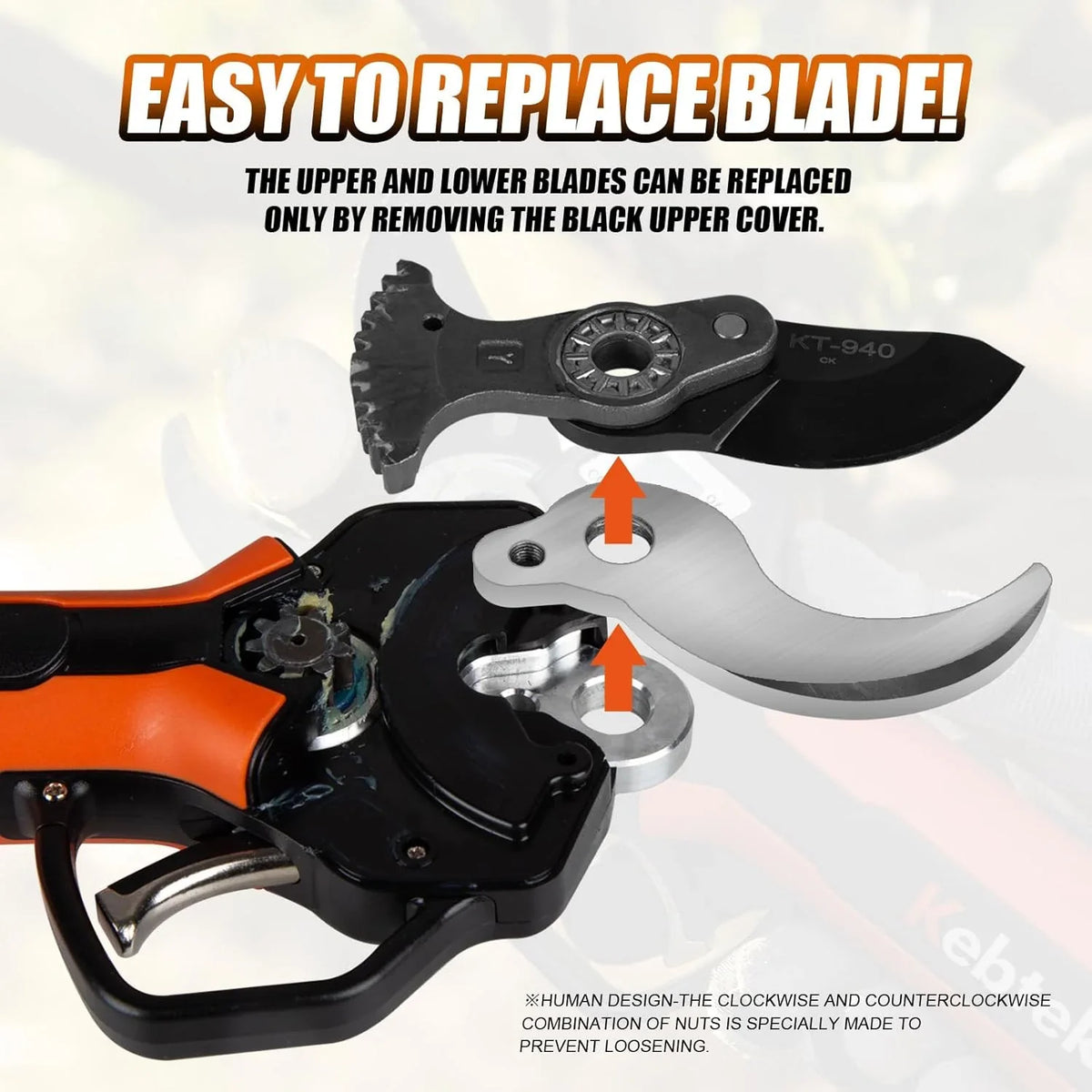 Wireless electric trimming scissors, 40mm, professional electric trimming scissors, equipped with a 18-volt brushless motor, 2 sets of 2 ampere-hour rechargeable batteries