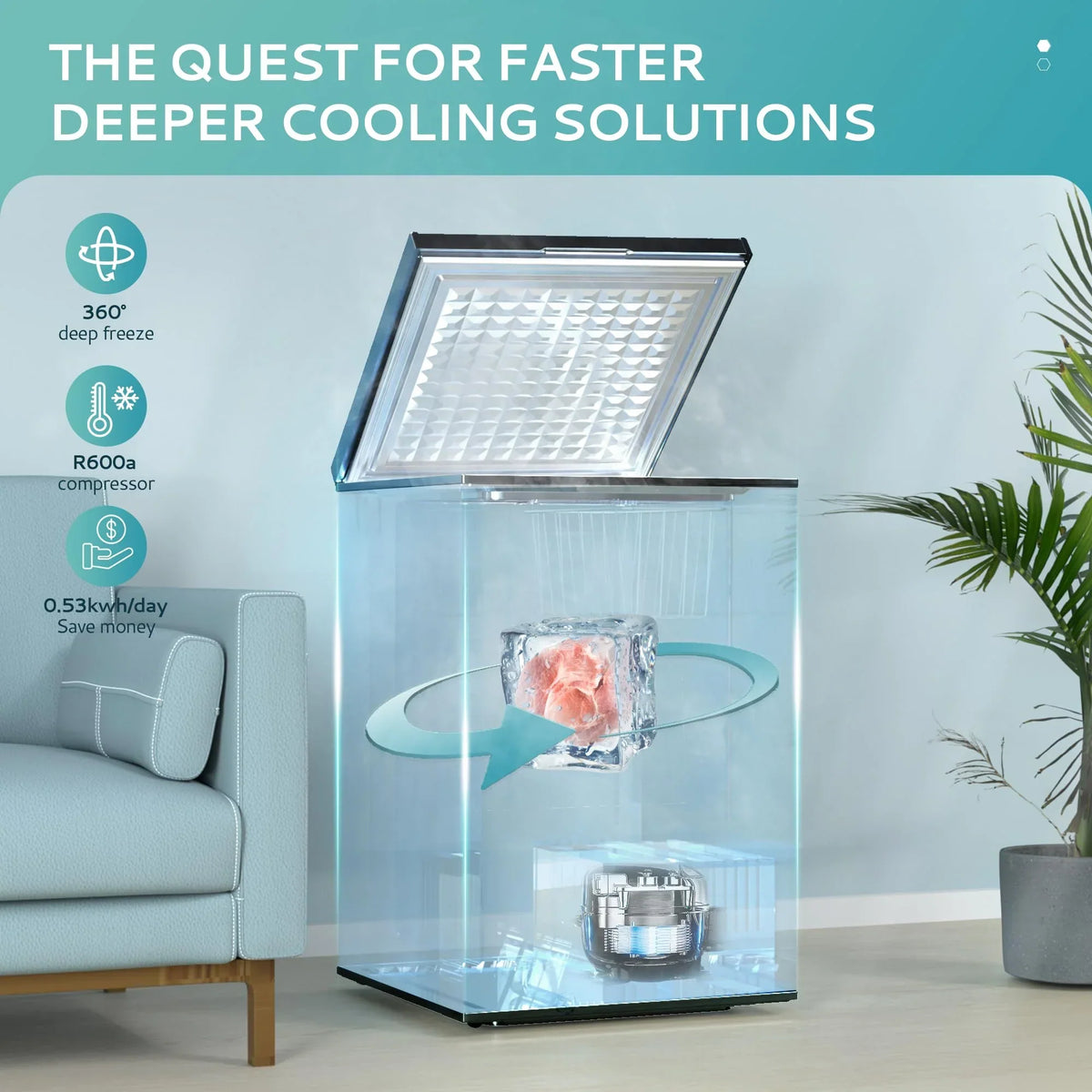 3.5 Cu.Ft Chest Freezer with Removable Basket
