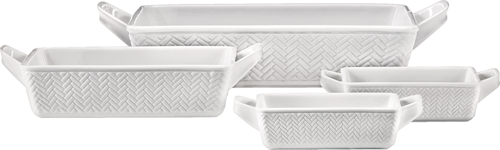 CANVAS Stoneware Bakeware Set, White, Assorted Sizes, 4-pc