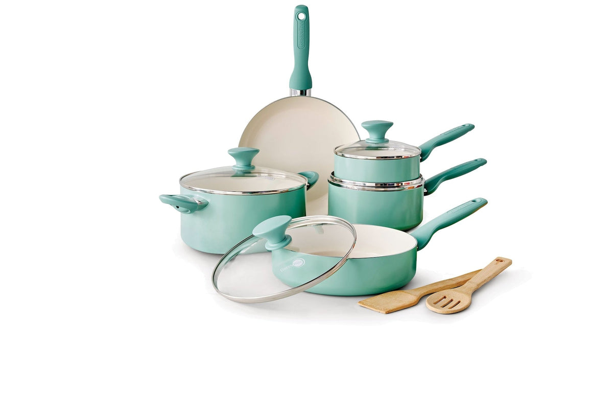 Rio Ceramic Cookware Set, Dishwasher & Oven Safe, 11-pc
