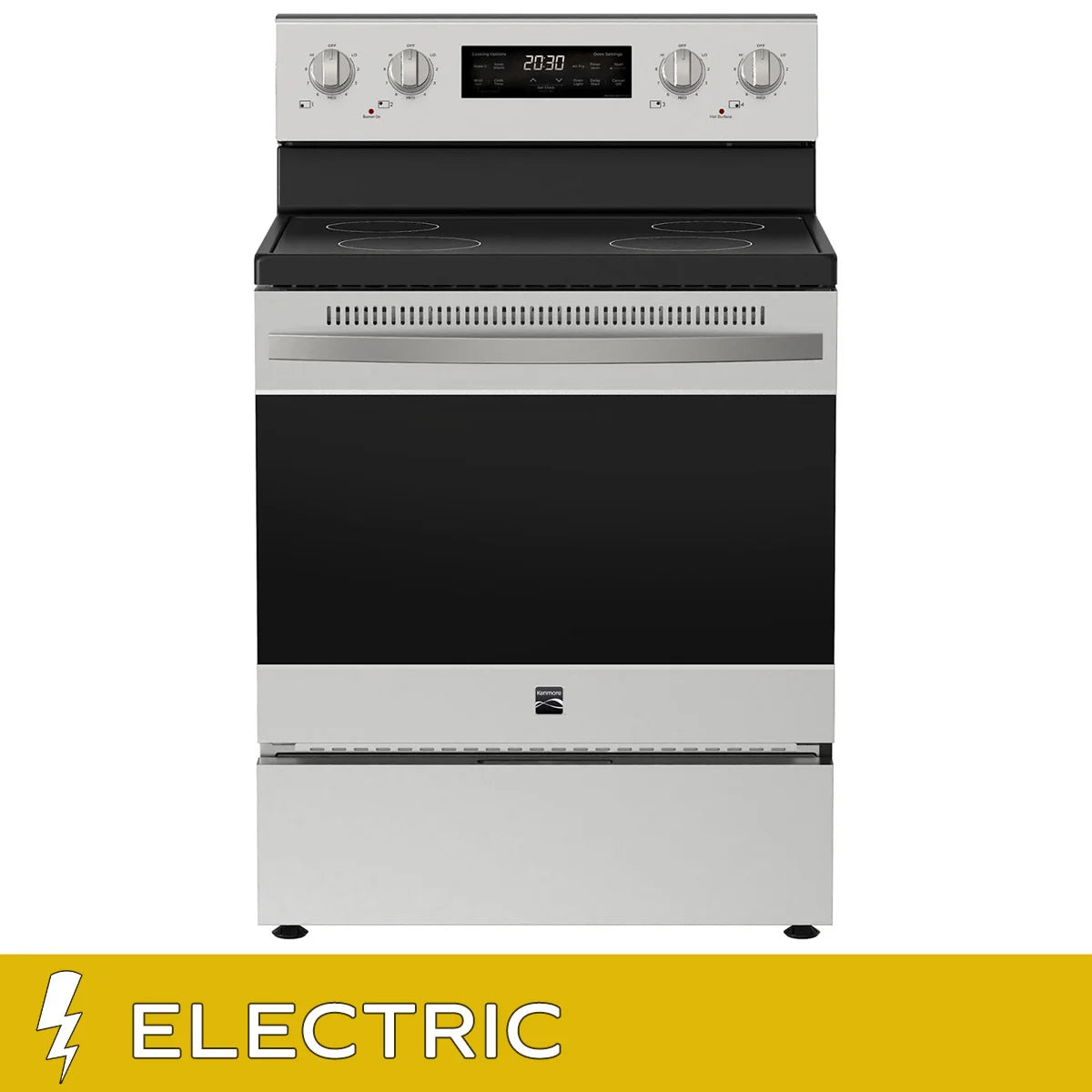 30 in. 5 cu ft. Stainless Steel Electric 4 Burner True Convection Range with Air Fry