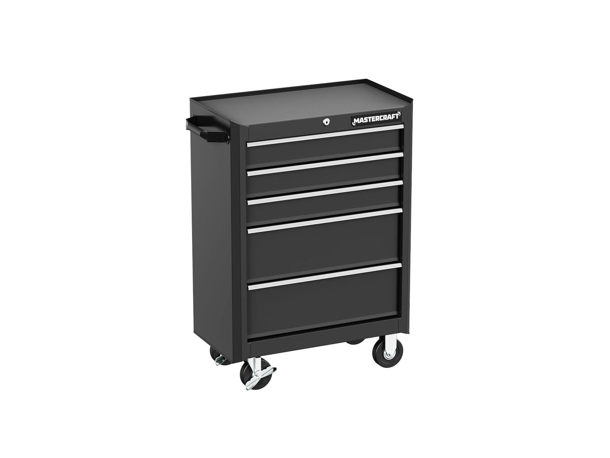 5-Drawer Tool Storage Cabinet, Black, 24-in
