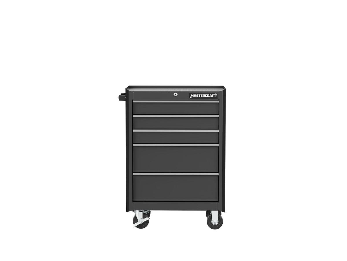 5-Drawer Tool Storage Cabinet, Black, 24-in
