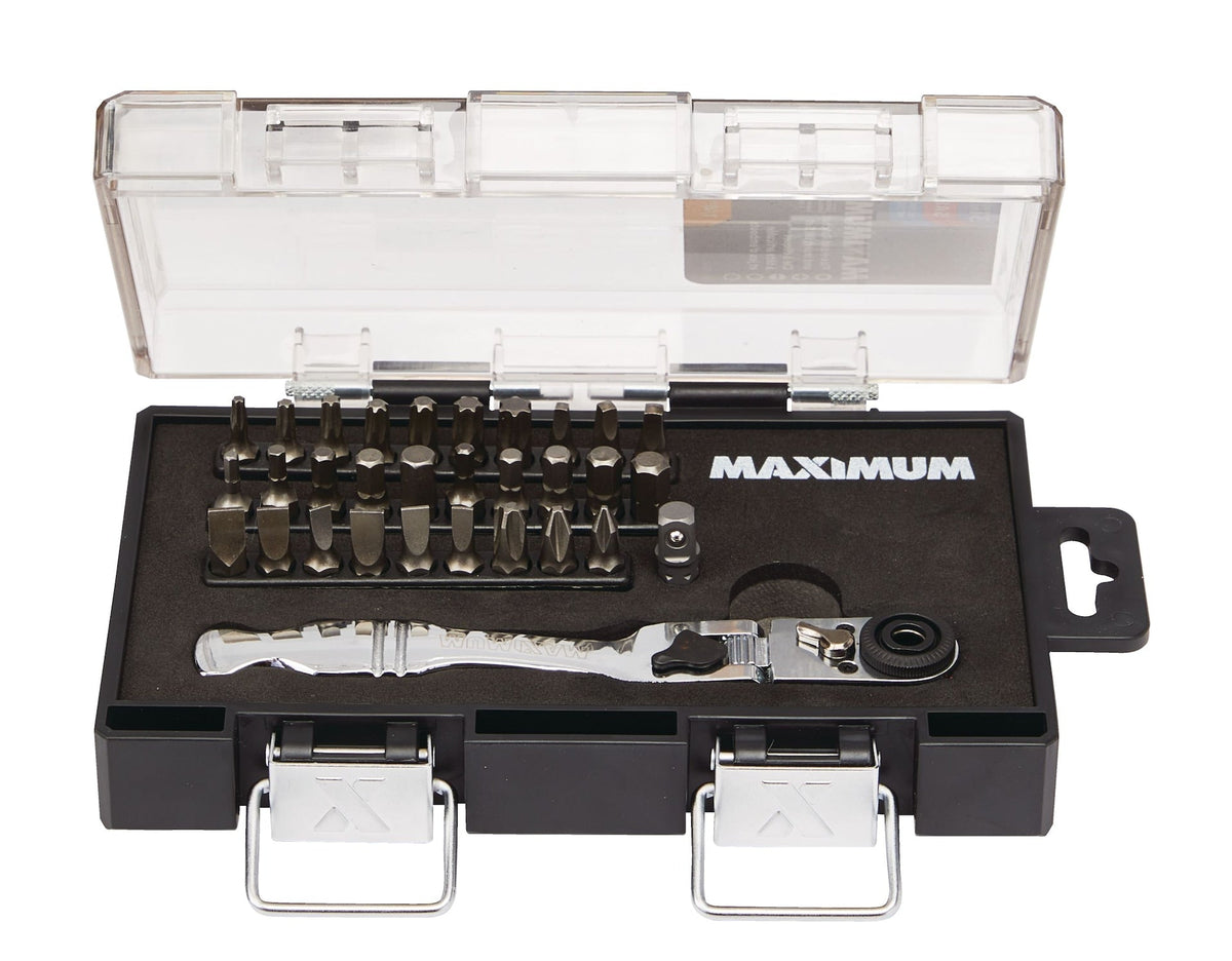 MAXIMUM 1/4-in Drive Ratchet & Bit Set, 31-pc, SAE/Metric