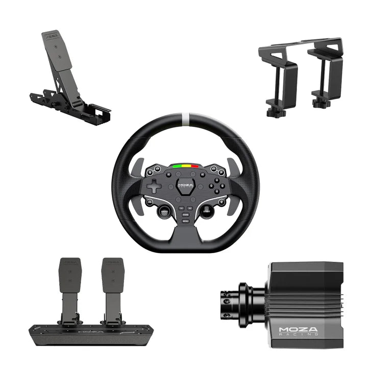 MOZA R5 All-in One PC Gaming Racing Simulator Bundle with Clutch