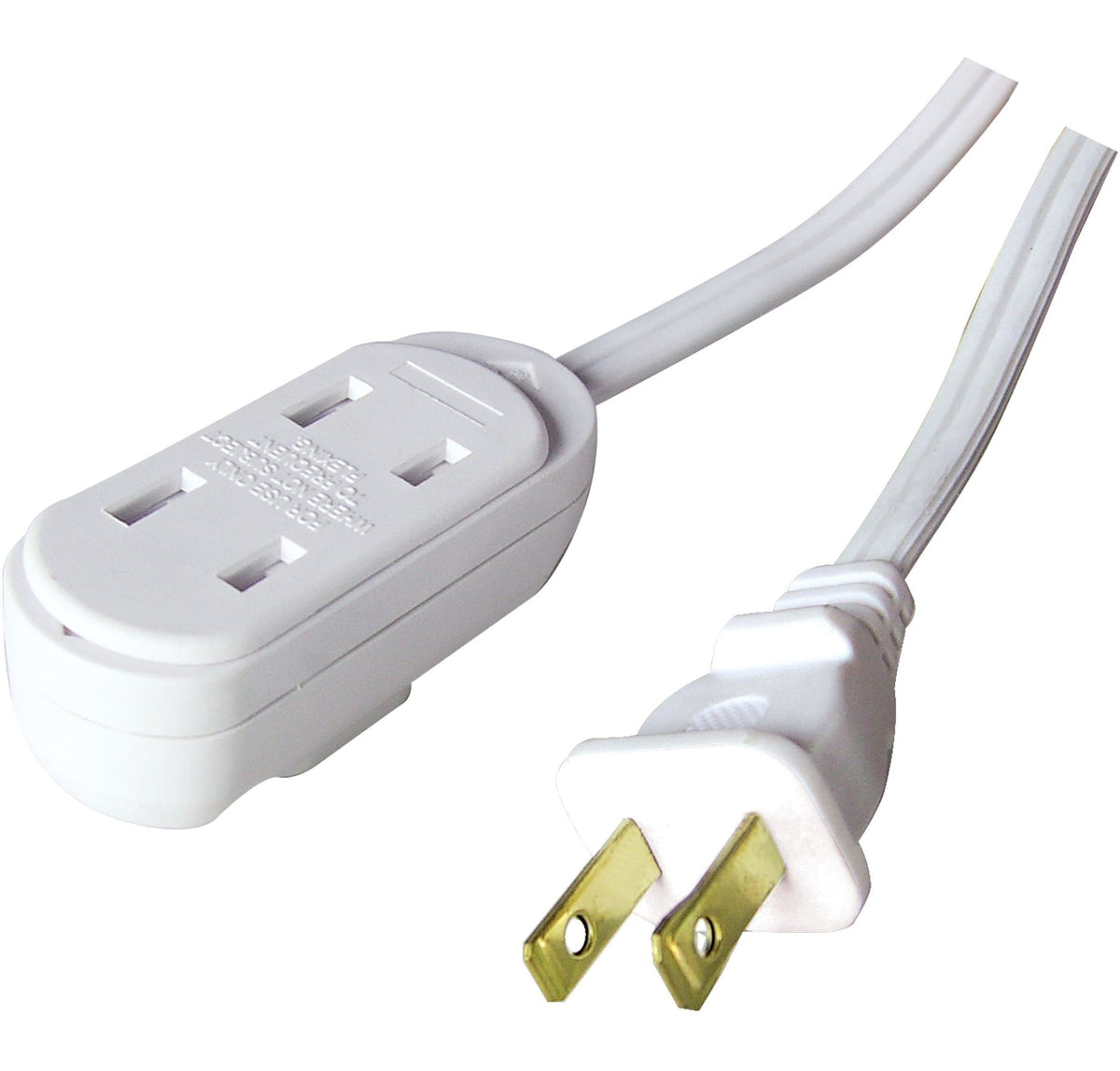 14-ft 9-in 16/2 Indoor Extension Cord, Light-Duty, 3 Outlets, White