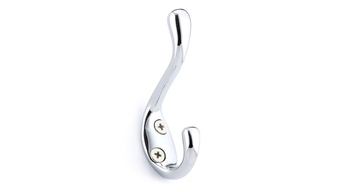 Single Hook, 3.5", Chrome, 3pk