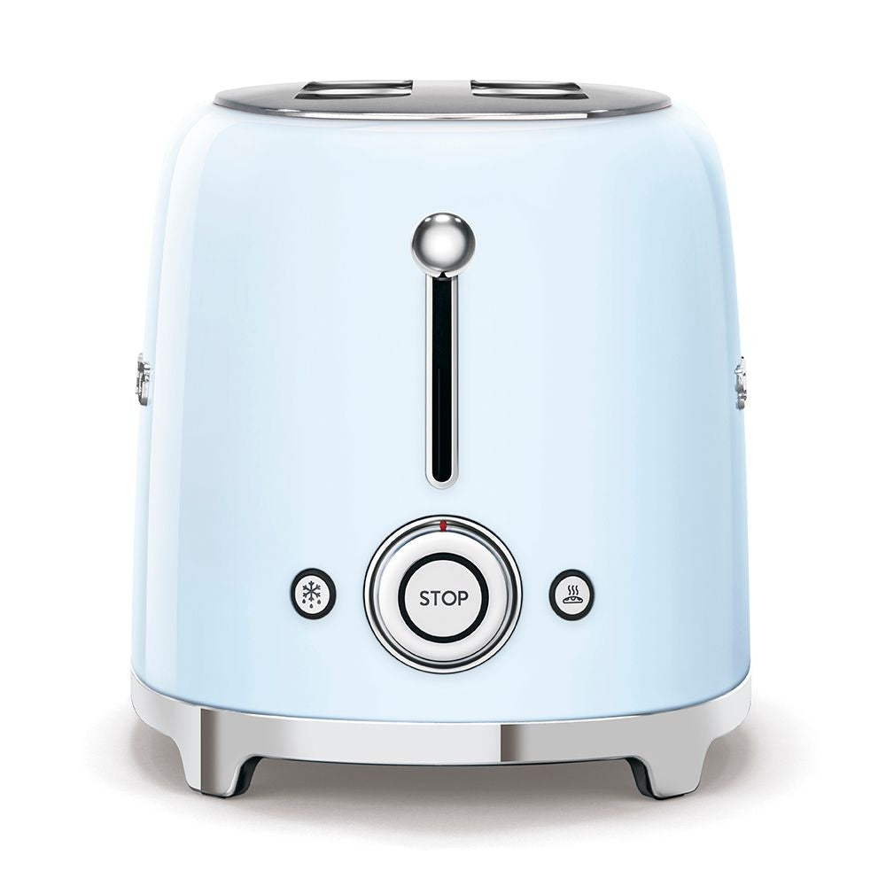 Retro Style Electric Toaster with Multi-Function Control, Light Blue, 2-Slices