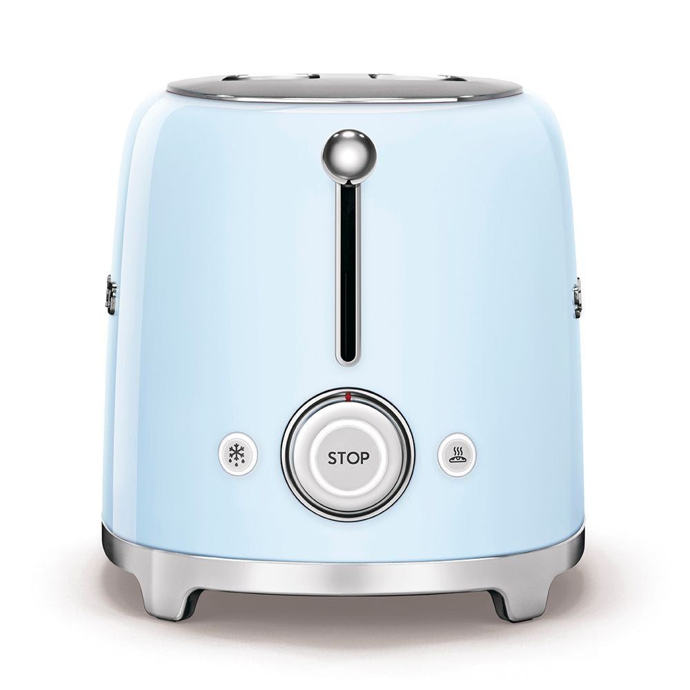 Retro Style Electric Toaster with Multi-Function Control, Light Blue, 2-Slices