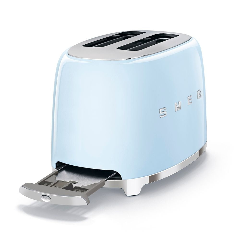 Retro Style Electric Toaster with Multi-Function Control, Light Blue, 2-Slices