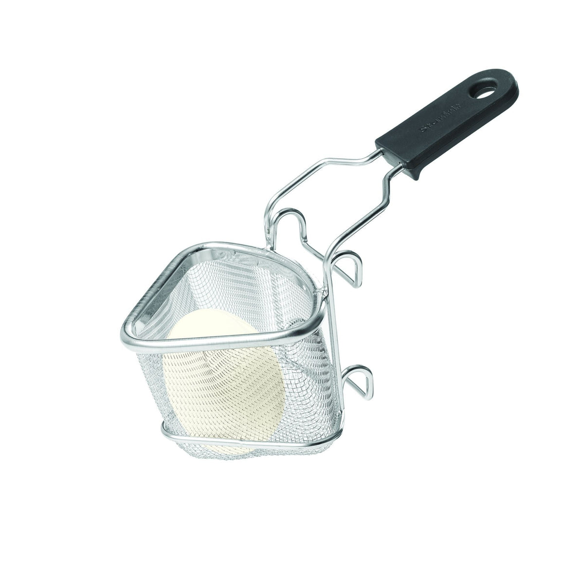 Stainless Steel 2-Way Draining Fondue Cooking Basket with Heat-Resistant Handle, 3.7-in