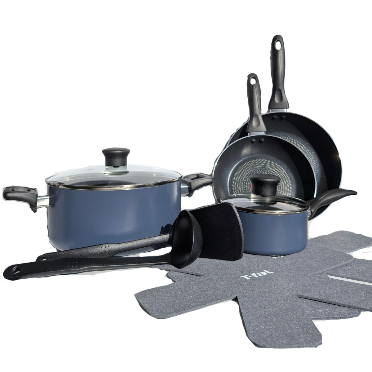 Viva Aluminum Non-Stick Cookware Set, Blue, 10-pc
