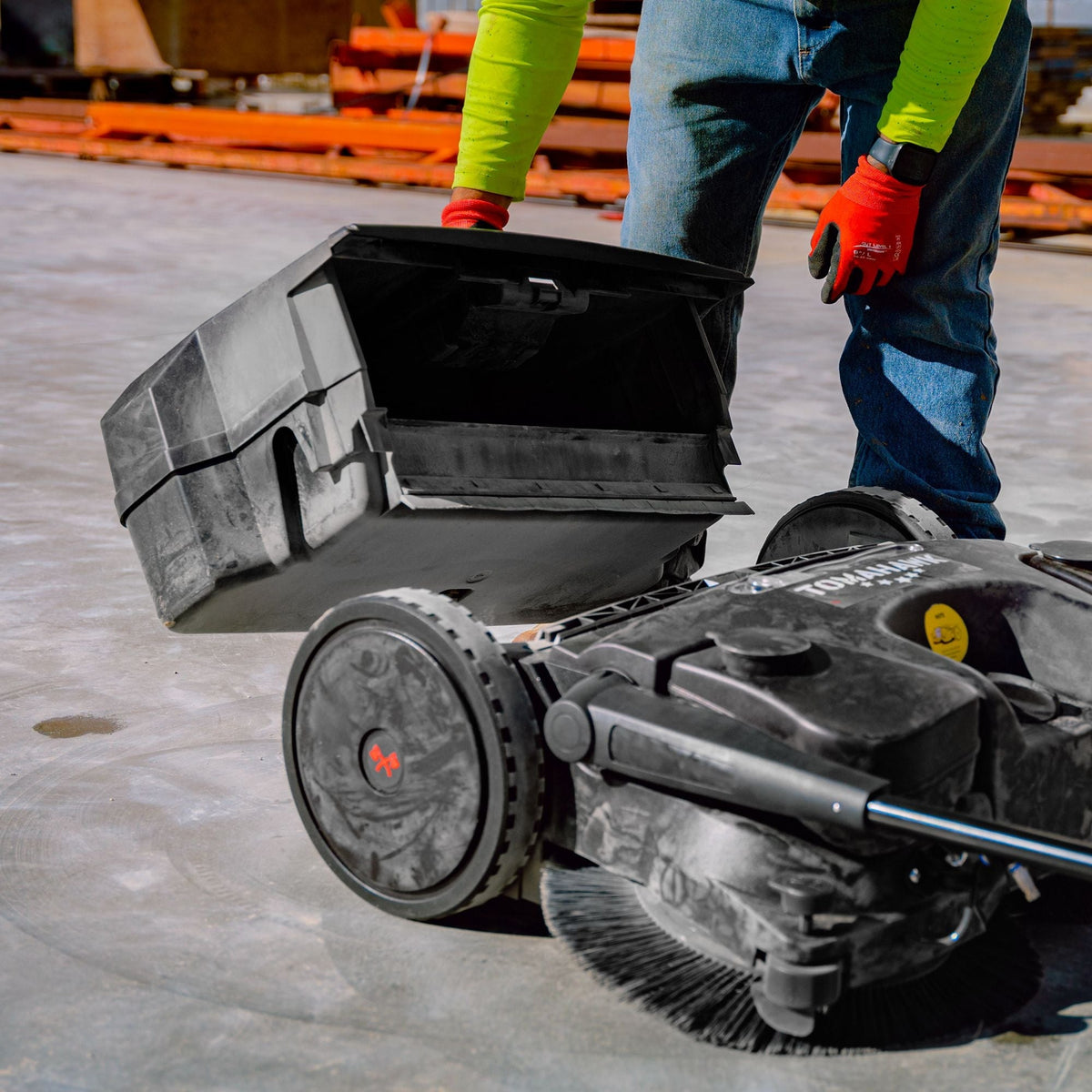 Electric Battery-Powered Push Sweeper, 30-in
