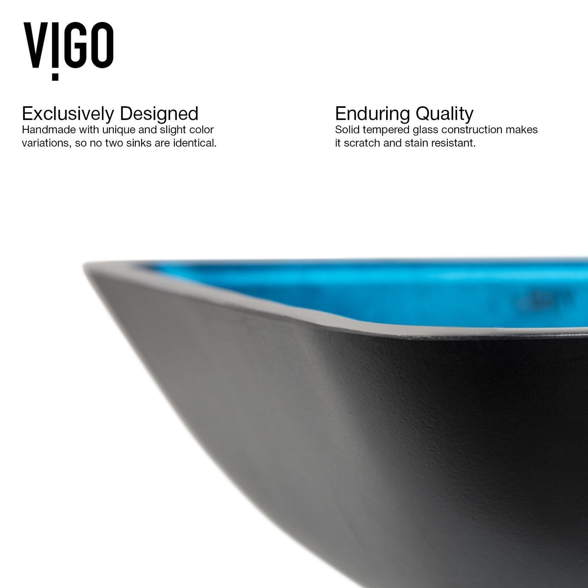 Glass Rectangular Vessel Bathroom Sink/Basin, Turquoise