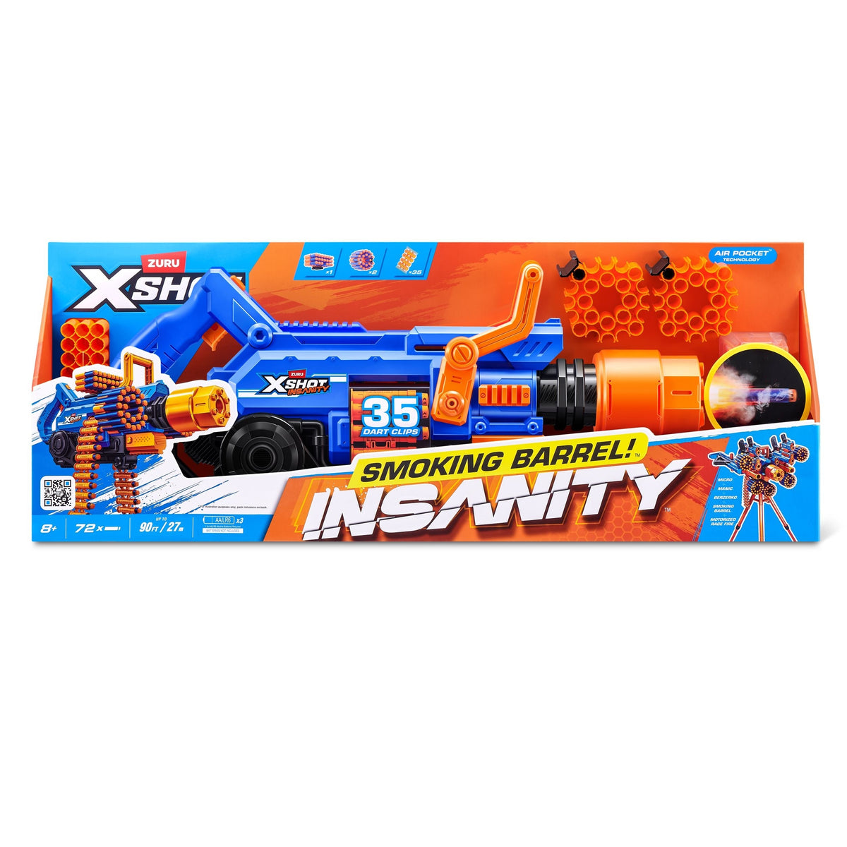 Insanity Smoking Barrel Foam Dart Toy Blaster with 72 Darts