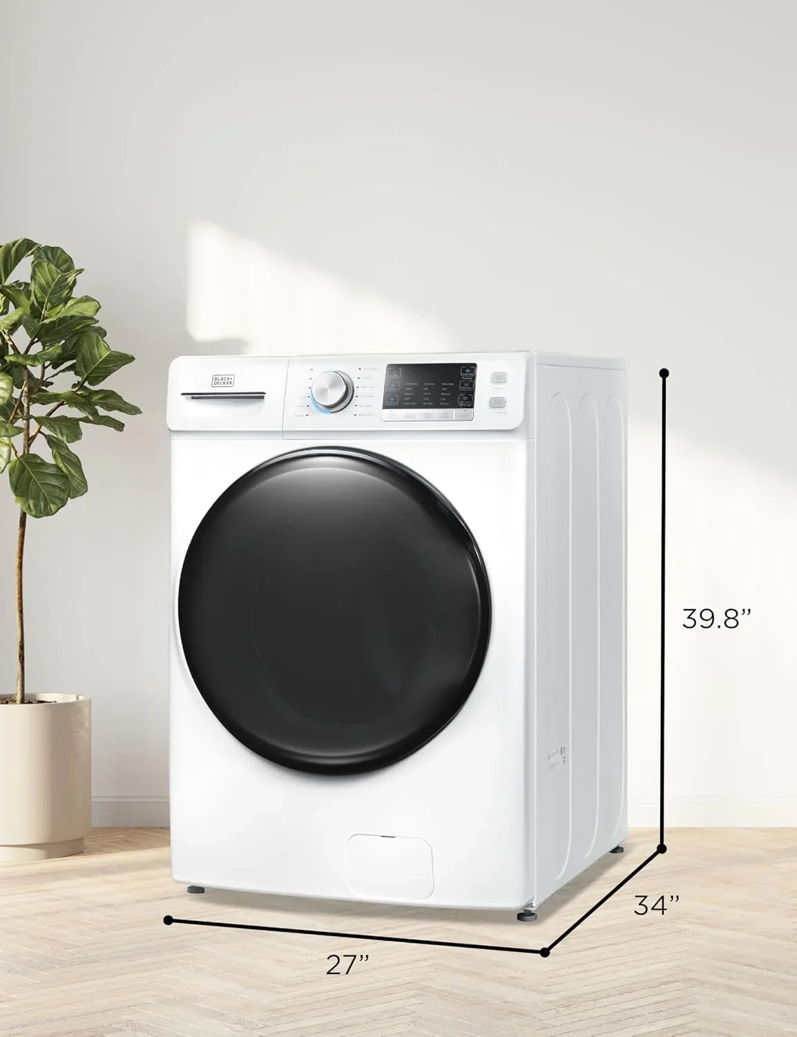 0.9 Cu. Ft. Portable Washer, 6.6 lb. Capacity Washing Machine for Homes & Apartments, 5 Wash Cycles, Quick Connect Sink Adapter and Drain Hose Included, Transparent Lid, BPWM09W, White