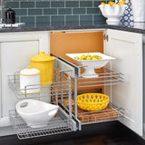 18-inch double-layer removable shelves with 4 shelves, silver color