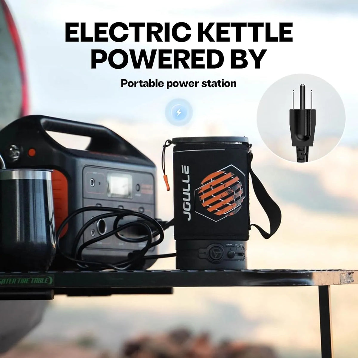 Electric Kettle, Multi-Functional Portable Travel Water Boiler Cooker, 30 oz Electric Kettle for Coffee, Cooking, Popcorn Maker, Camping RV Essentials