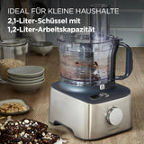 Multifunctional compact food processor, with built-in scale, equipped with 11 accessories, designed small yet powerful.