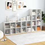Suitable for two people, floor-standing bookshelf, with an open back panel, anti-toppling device. It is a modern storage display stand suitable for use in family offices, living rooms, bedrooms, and study rooms. White.