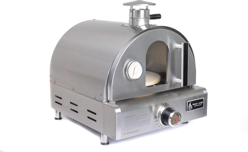 MAPZ-SS 12000 BTU Multi-Fuel Countertop Table Top Stainless Steel Portable Outdoor Cooking Kitchen Backyard Propane Gas Pizza Making Baking Oven Roasting Grill - Pizza Stone Included C118