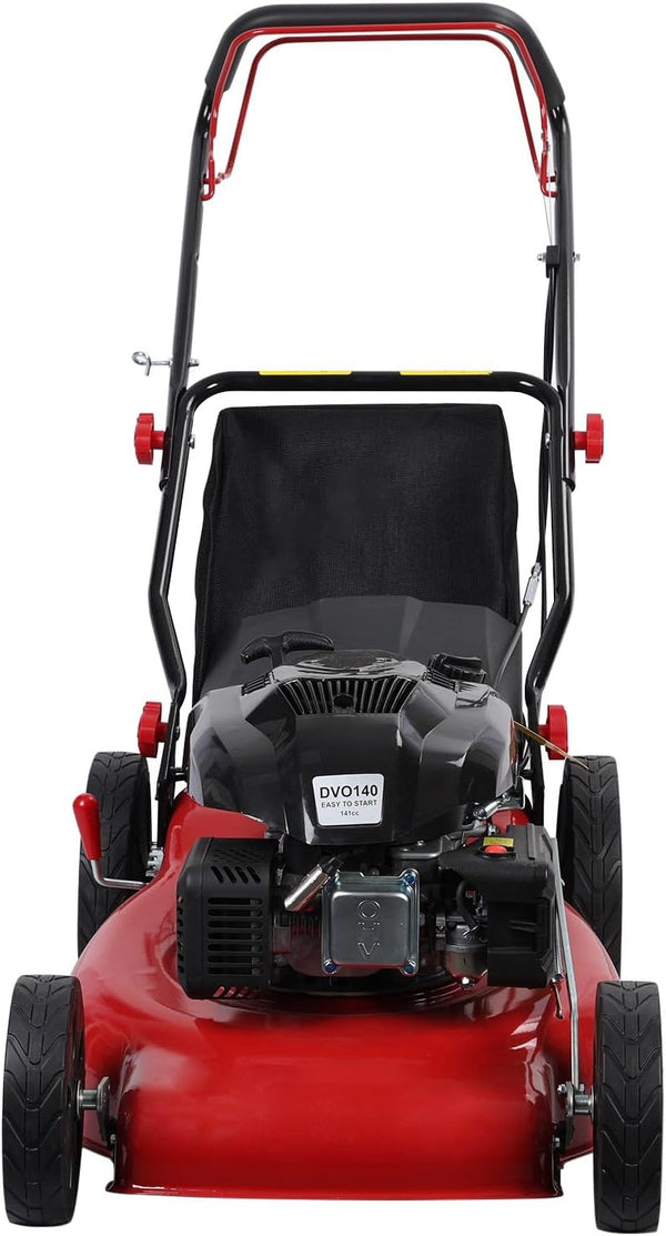 Self-propelled lawn mower, 141cc four-stroke gasoline engine, lawn mower with 20-inch blades, rear-wheel drive, push-type lawn mower, equipped with a 50-liter hay storage tank, rear wheel diameter 10 inches, rotational speed 2850 revolutions per minu R423