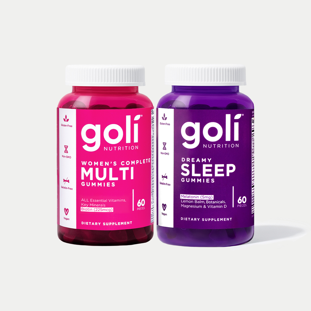 2 Pack: Women's Multi and Dreamy Sleep Gummies By Goli® — 18 Nutrients, Biotin, Melatonin