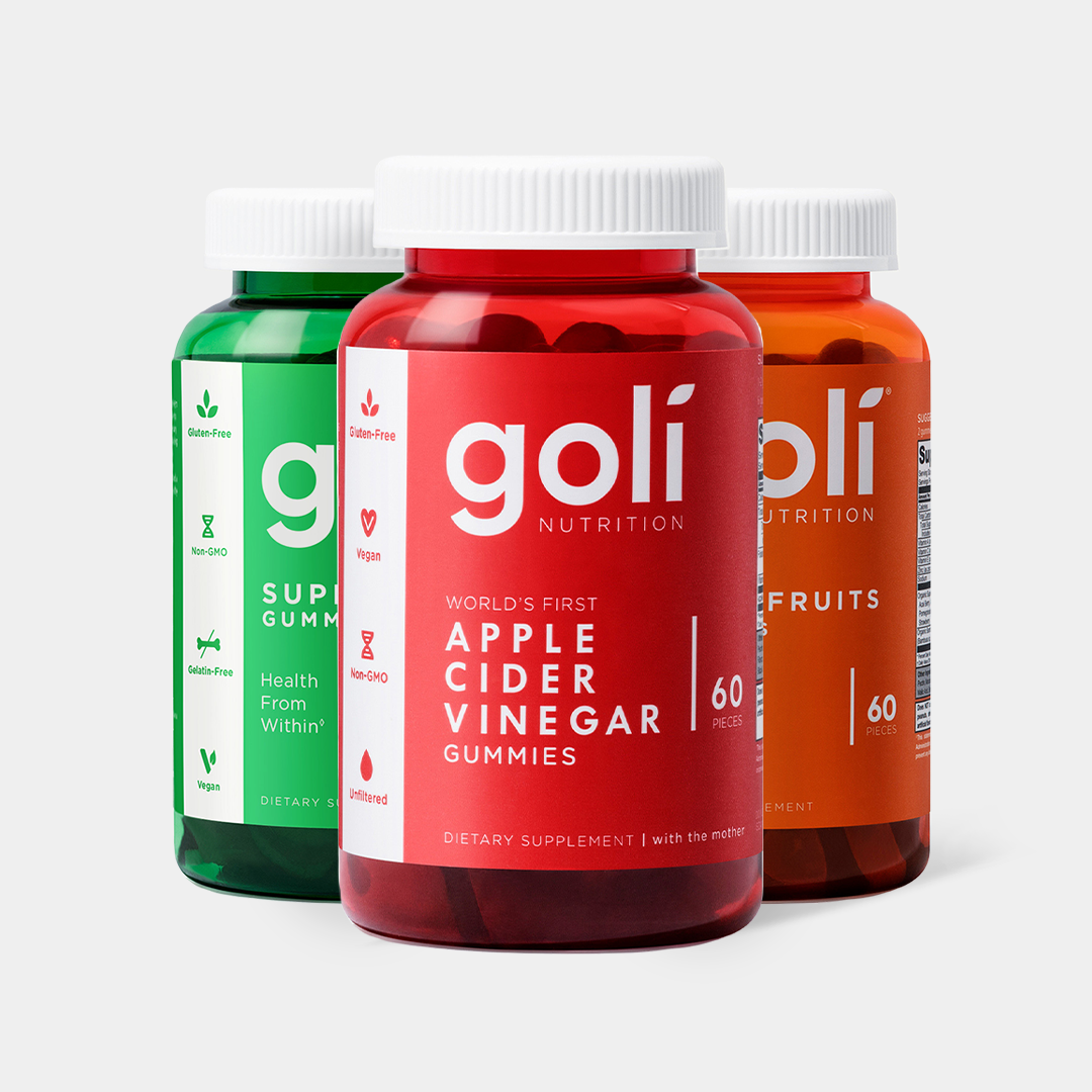 Goli ACV, Superfruits & Supergreens Gummies — Recommended: Triple Value Bundle, Vegan Non-GMO