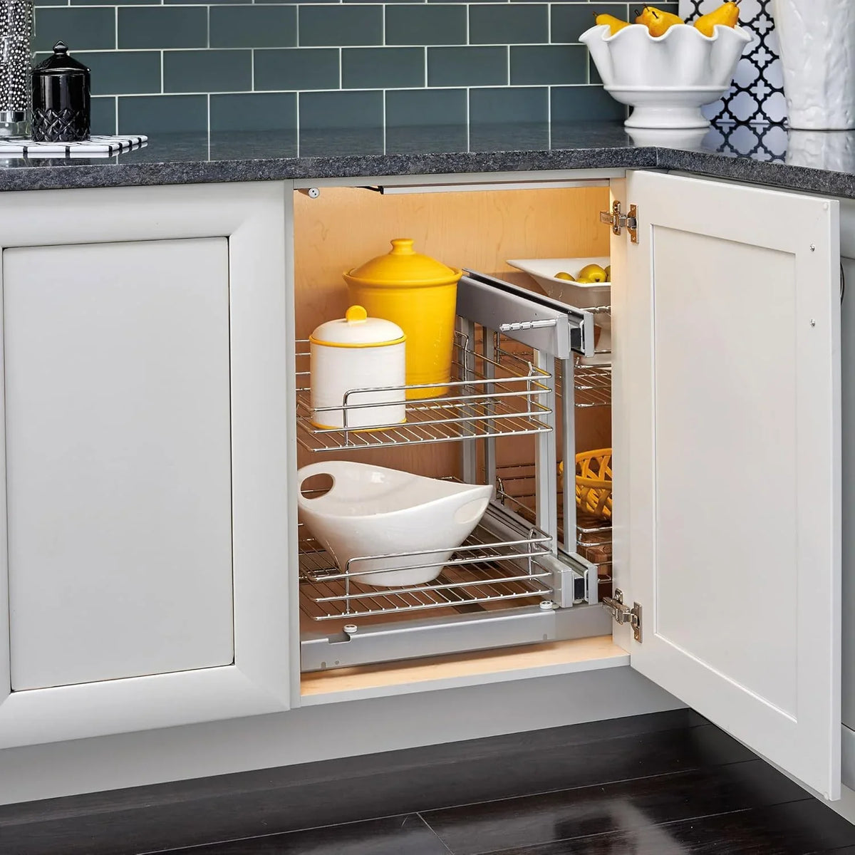 18-inch double-layer removable shelves with 4 shelves, silver color
