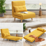 A three-in-one sleeping chair-bed, convertible chair-bed sofa, a lounge chair with adjustable backrest, suitable for apartments/bedrooms/offices, dark gray.