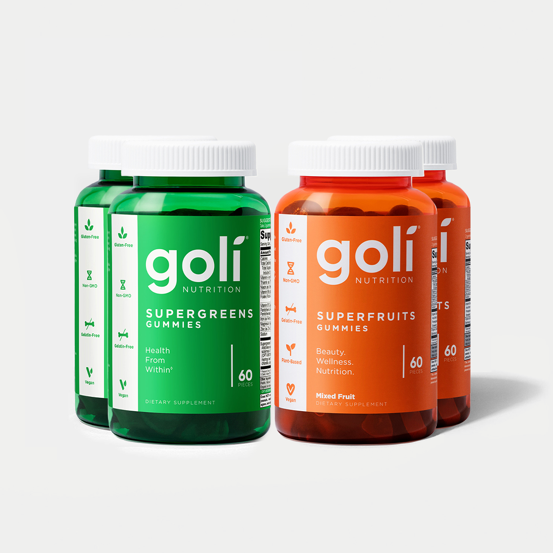 Beauty Collagen Gummies Plus Daily Greens — Goli® Super Combo: 2 Superfruits & 2 Supergreens