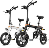 EB3 Electric Bike Adults 21mph, 500W Peak Motor, 270Wh Battery, Rear Suspension, 3 Levels Assist, 14" Folding Ebike for Adults and Teens, Complies to UL2849