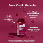 Vitamin B12 Superfood Chews: Goli Beets Cardio Gummy - Beet Root Extract & 100mg CoQ10, Vegan