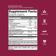 Vitamin B12 Superfood Chews: Goli Beets Cardio Gummy - Beet Root Extract & 100mg CoQ10, Vegan