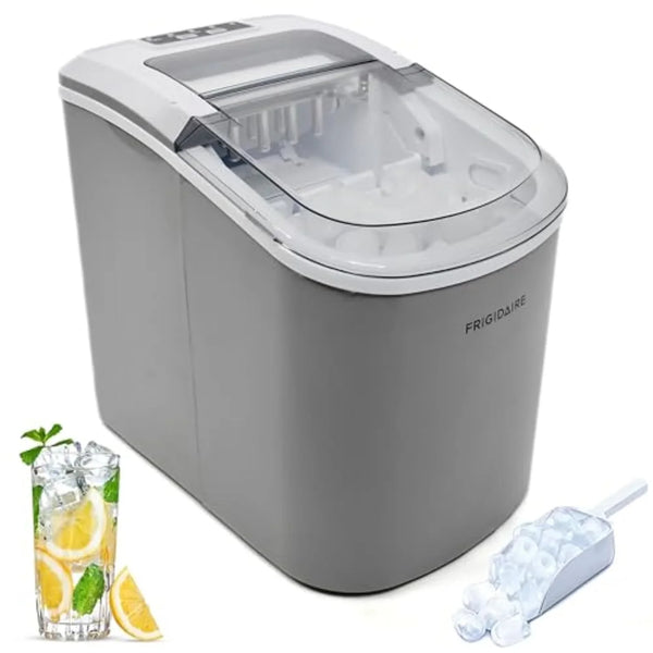 Compact desktop ice machine, capable of producing 26 pounds of ice per day, black color F8466