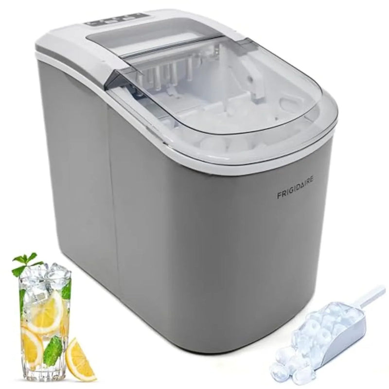 Compact desktop ice machine, capable of producing 26 pounds of ice per day, black color F8466