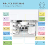 Desktop dishwasher, Energy Star portable dishwasher, 6 dish settings, small dishwasher with 8 washing programs, high-speed operation, baby care, energy-saving and glass material, dormitory dishwasher, RV and apartment dishwasher