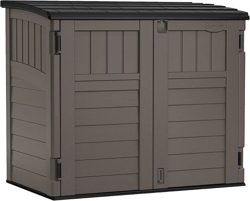 34 Cu. Ft. Horizontal Shed for Outdoor Storage w/Locking System, Stoney/Black W5295