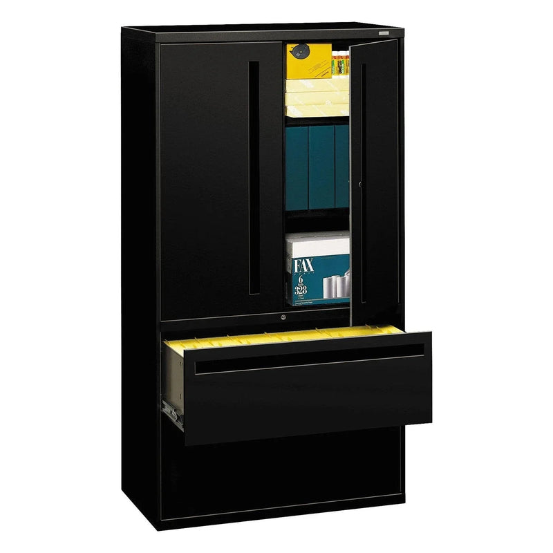 Lateral File with Storage Cabinet, 36w x 18d x 64.25h, Assorted Colors N4966