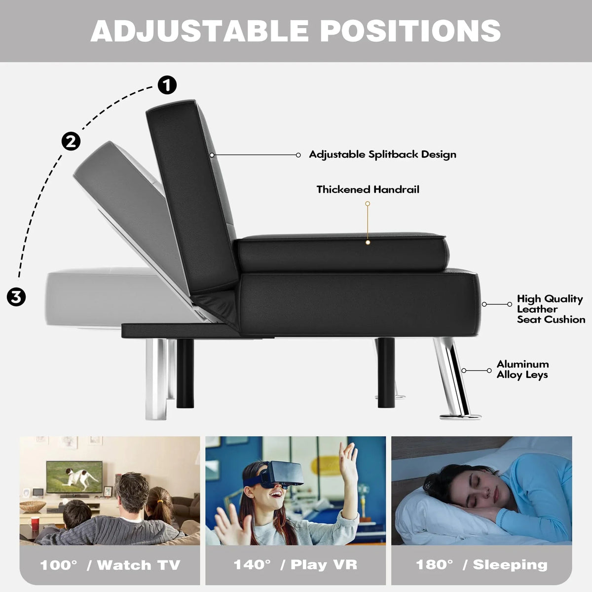 Modern Convertible Folding Futon Sofa Bed