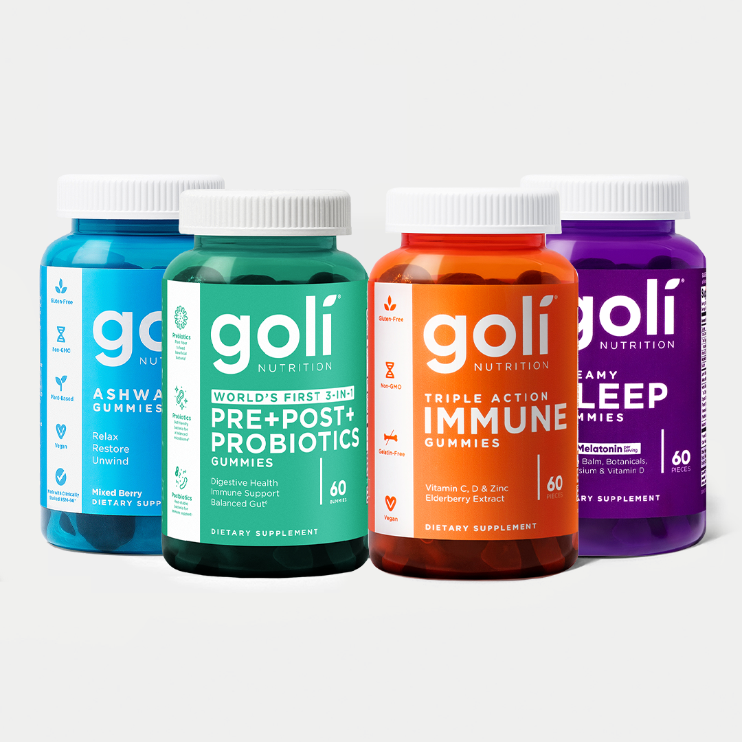 Goli Address Your Stress Bundle — Ashwa, Immune & Dreamy Sleep Gummies (C-GB1GDO1GDG1GP1)