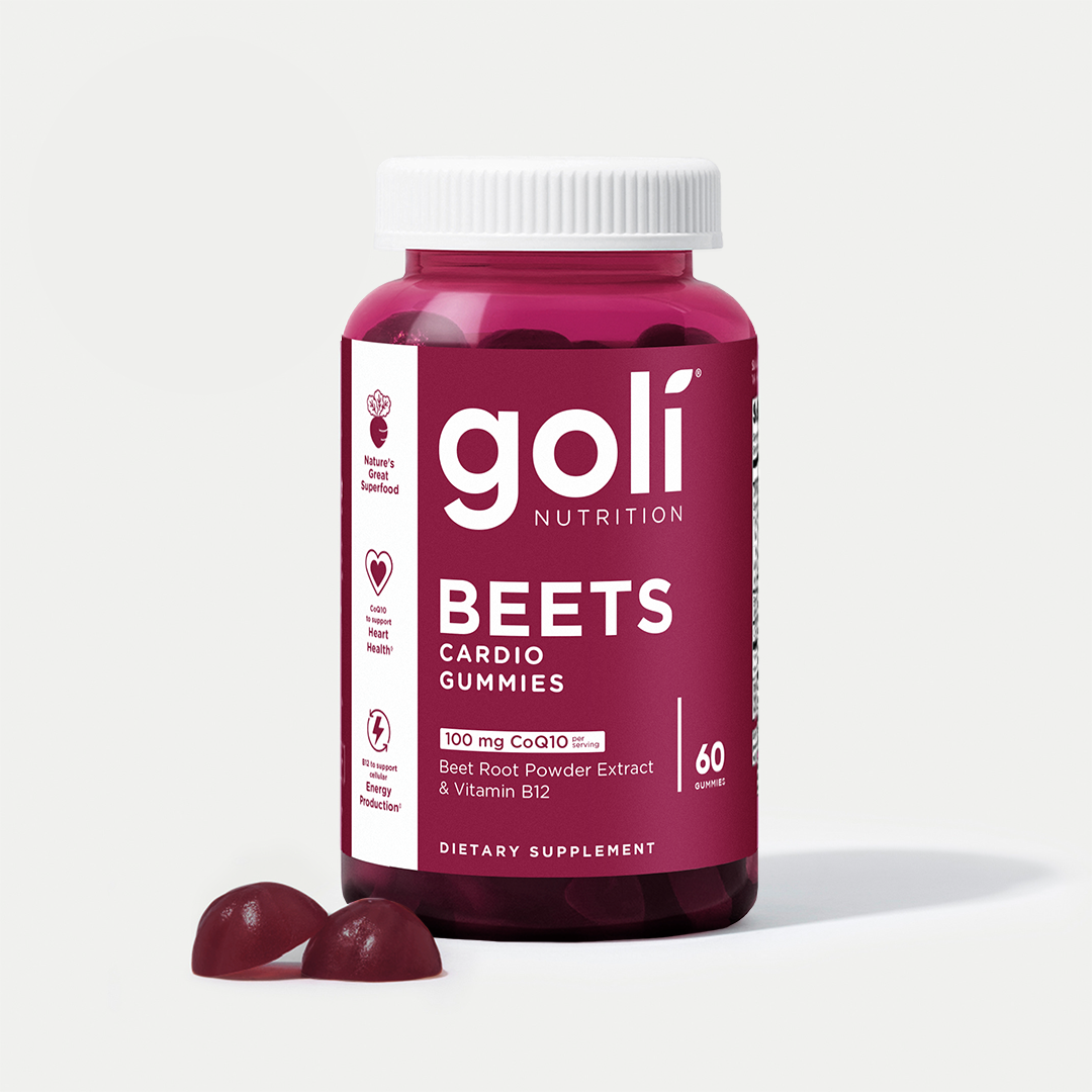Vitamin B12 Superfood Chews: Goli Beets Cardio Gummy - Beet Root Extract & 100mg CoQ10, Vegan