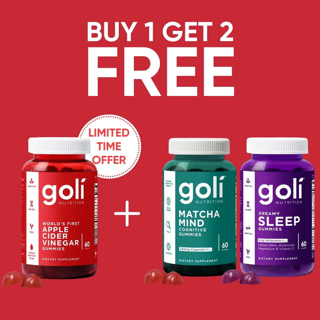 Goli Apple Cider Vinegar Gummies Trio — With Matcha Cognizin And Sleep Melatonin