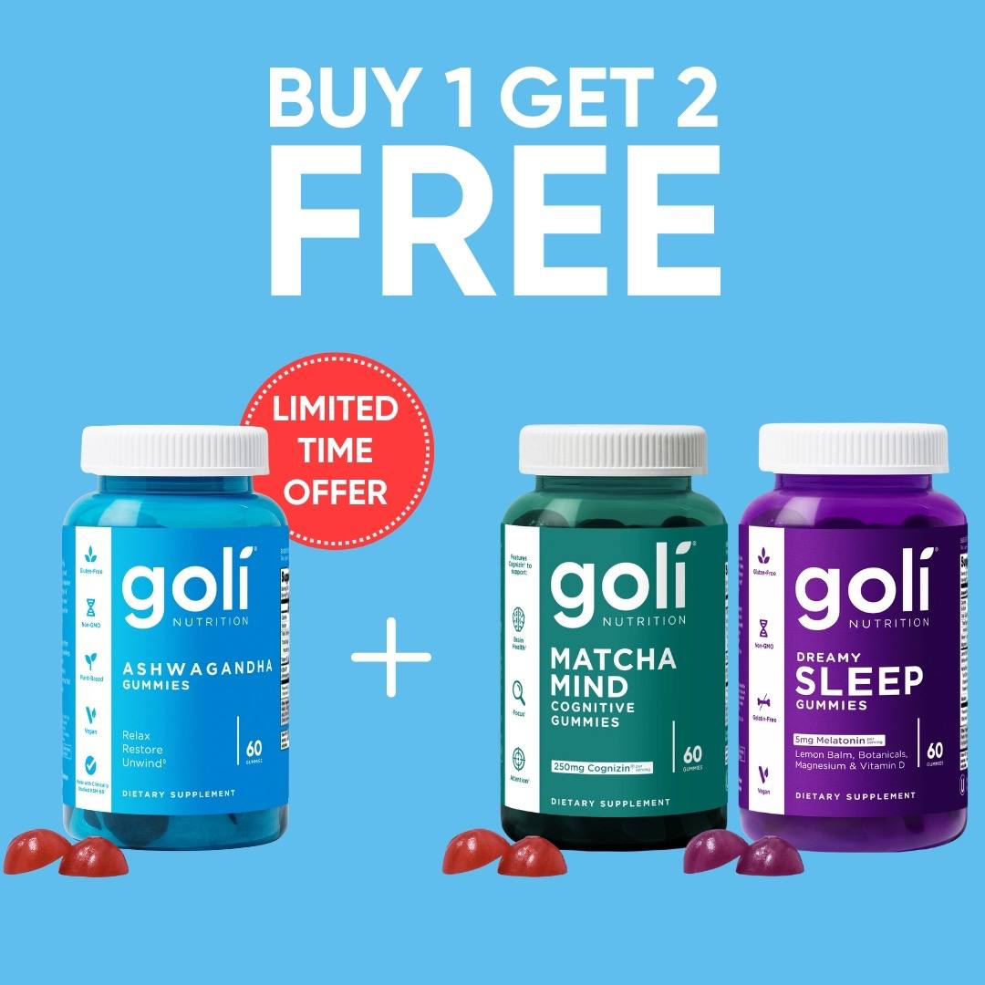 Vegan KSM-66 Ashwagandha, Melatonin And Magnesium Set — Goli® Ashwagandha Gummies Trio
