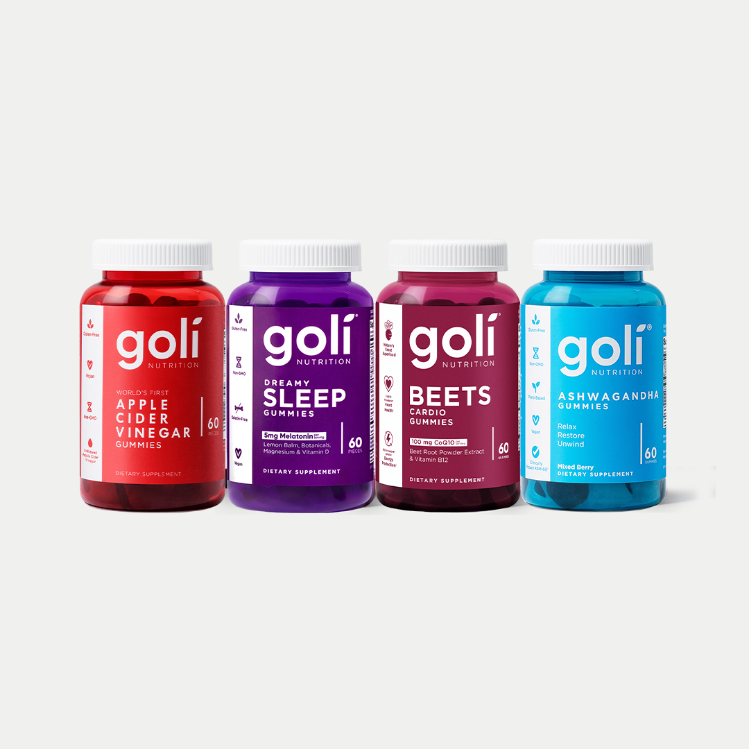 Goli KSM-66 Ashwagandha, Vitamin D & Vegan ACV Gummies With B9 & B12 — Men's Complete Bundle