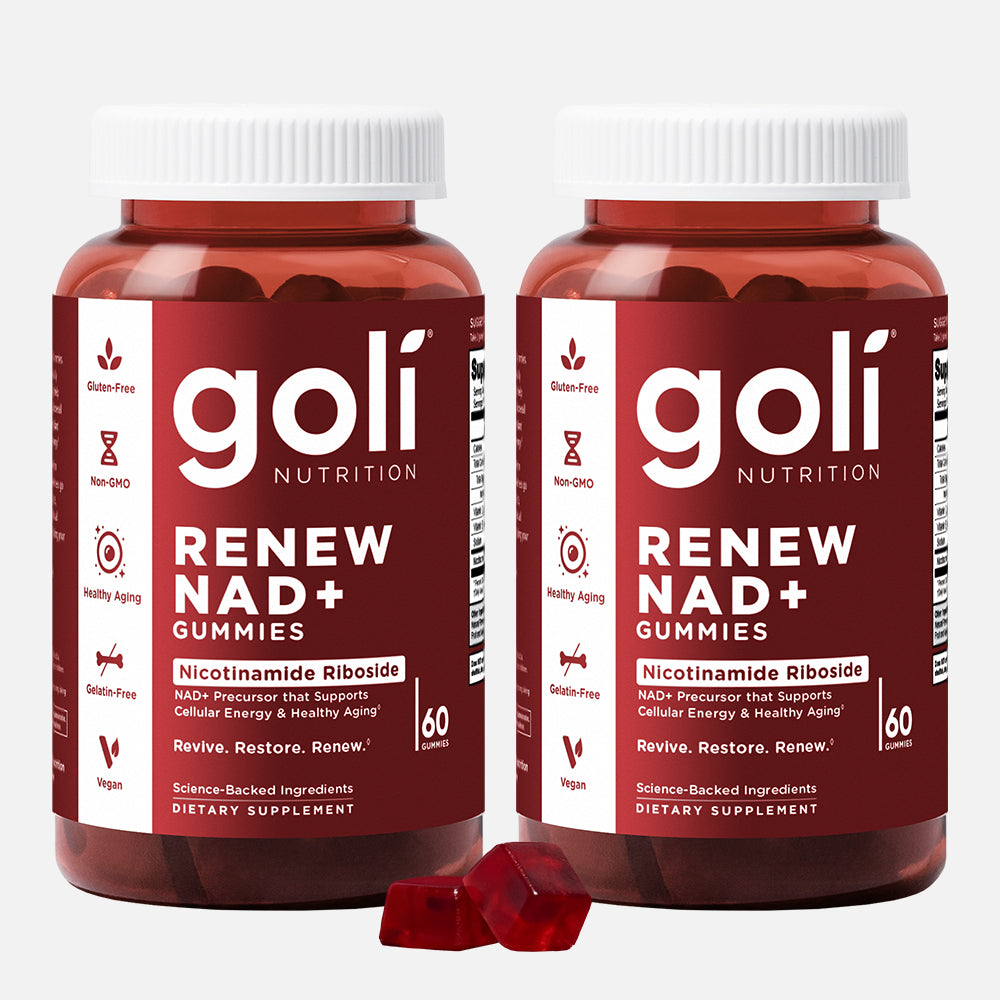 Goli 2 Bottles of Renew NAD+ Gummies- FBM — Nicotinamide Riboside, Cellular Energy
