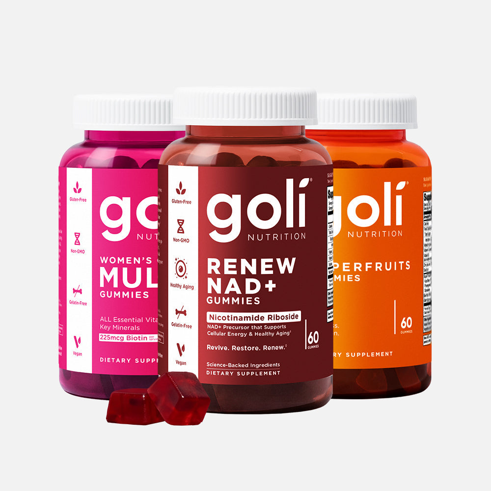 Goli Collagen Boost, NAD+ Cellular Energy, 13 Vitamins — Women’s Ultimate Glow & Renew Trio