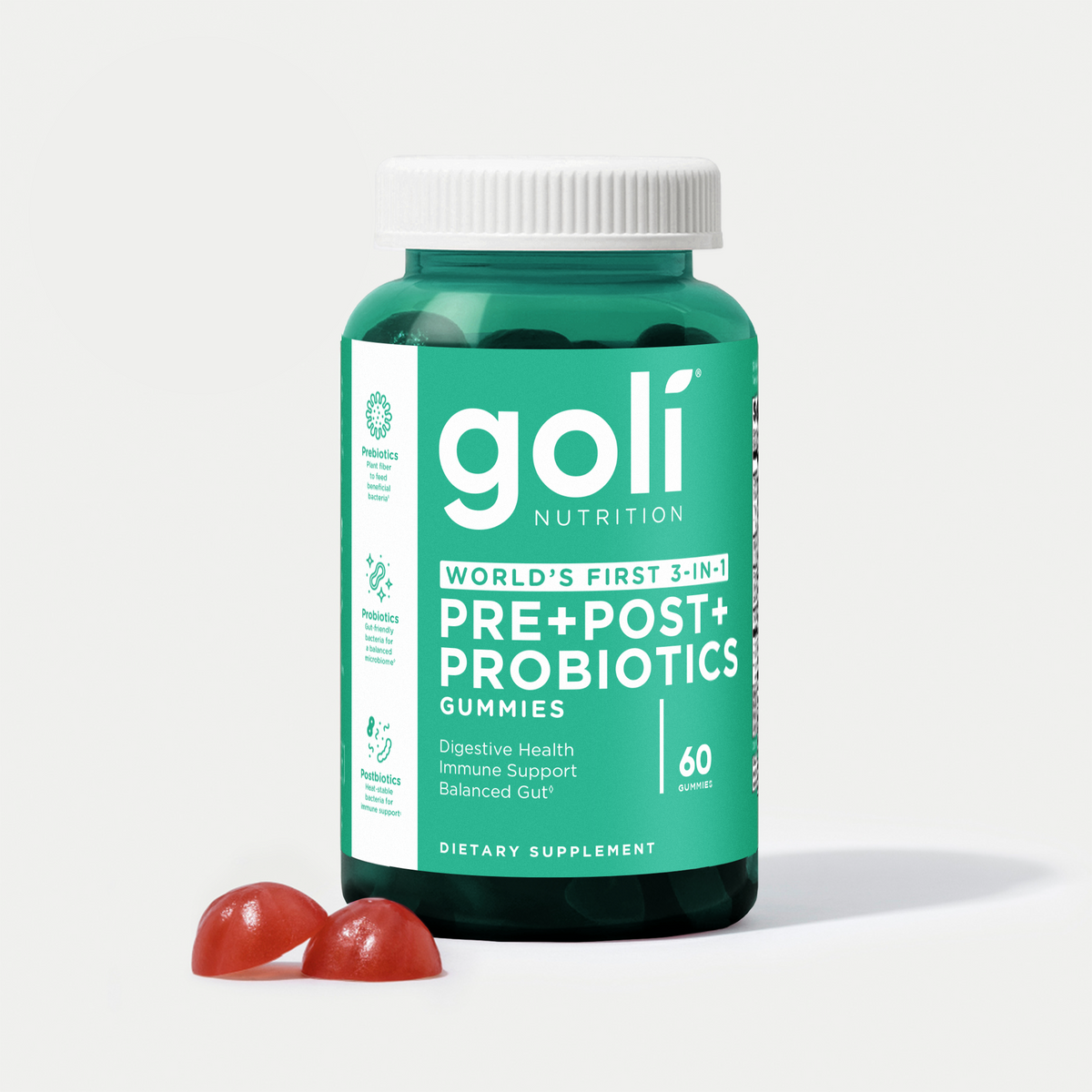 Goli Probiotic+ Gummies for Bundle — 3-in-1 Prebiotic, Postbiotic and Probiotic