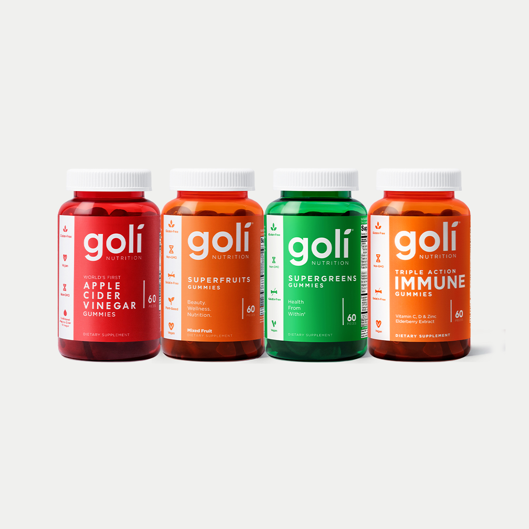 Goli Vegan Non-GMO ACV With B9 & B12, Superfruits & Supergreens — Super Wellness Bundle