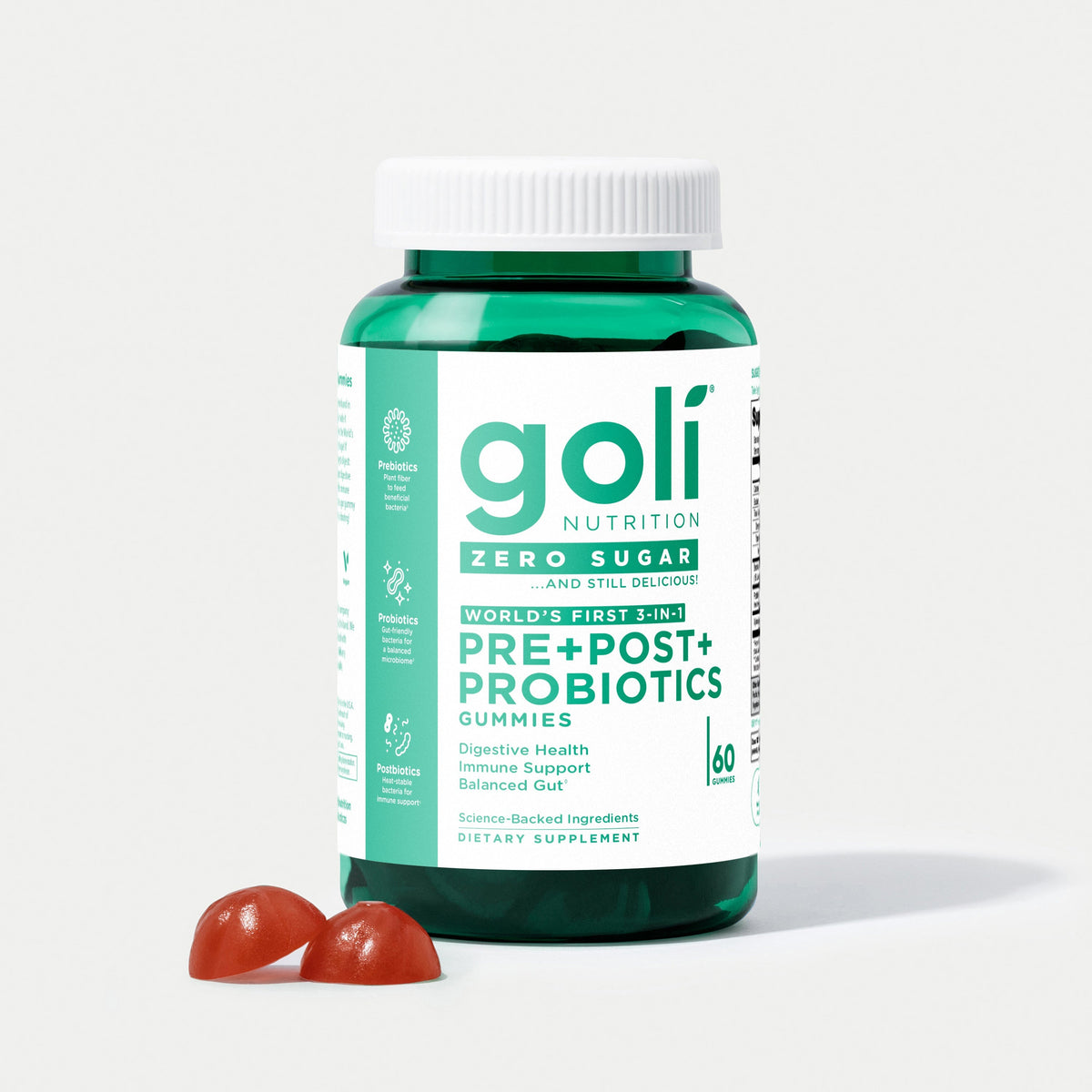 Gut Health Trio, World's First 3-in-1 Formula — Goli® Nutrition Zero Sugar Probiotic+ Gummies